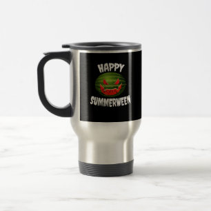 Taza De Viaje Feliz verano entre la sandía retro Jack O Lantern