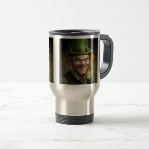 Taza De Viaje Feliz viaje de Leprechaun/Mug al trabajo, 15 oz