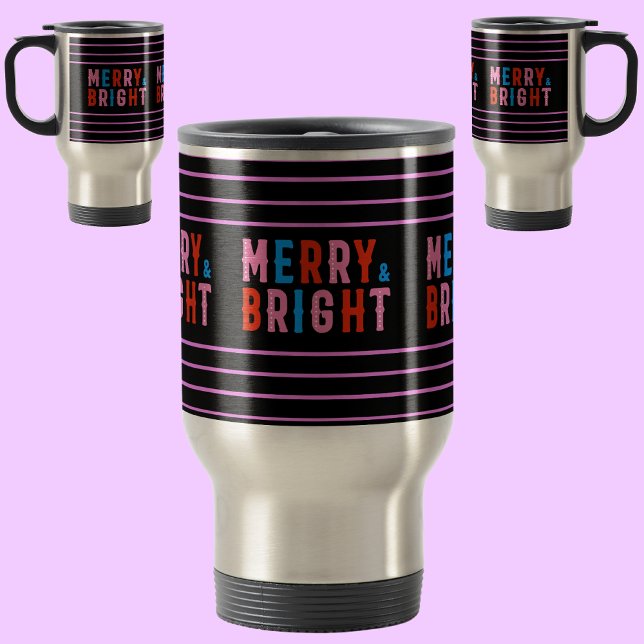 Taza De Viaje Feliz y brillante, Feliz Navidad, Regalo de Navida (Subido por el creador)