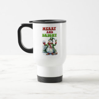 Taza De Viaje Feliz y brillante Snowman