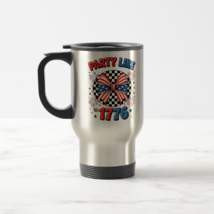 Taza De Viaje Fiesta como si fuera 1776 - Retro patriótico Bow
