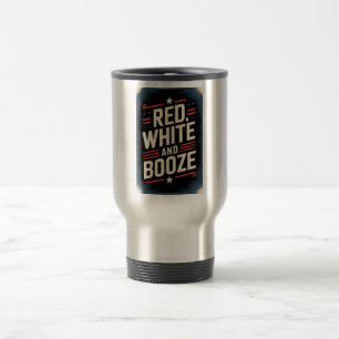 Taza De Viaje Fiesta de Bebidas del 4 de Julio   Rojo Blanco y B