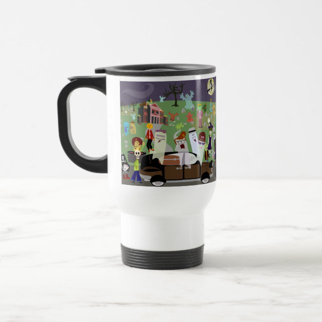 Taza De Viaje Fiesta de cementerio de Halloween (Izquierda)