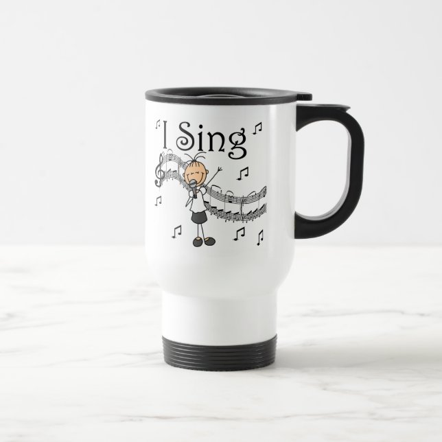 Taza De Viaje Figura chica del palillo canto las camisetas y los (Derecha)