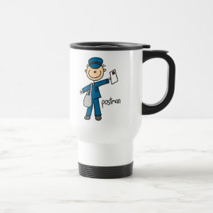 Taza De Viaje Figura de palo de trabajador postal