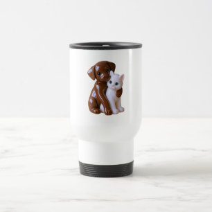 Taza De Viaje Figura de perro y gato
