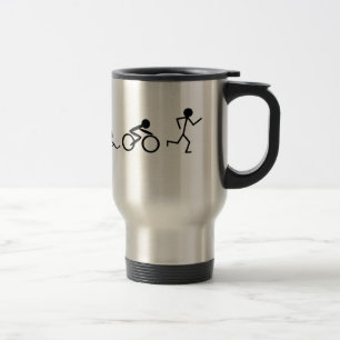 Taza De Viaje Figuras del palillo del Triathlon