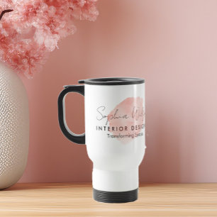 Taza De Viaje Firma de Acuarela para Negocios Profesional y Eleg