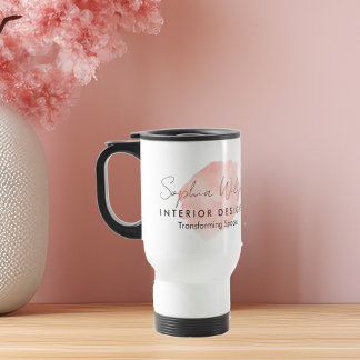 Taza De Viaje Firma de Acuarela para Negocios Profesional y Eleg