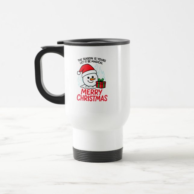 Taza De Viaje Flaming Snowman Christmas Leak-Proof Insulated gif (Izquierda)