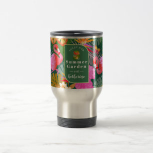 Taza De Viaje Flamingo Garden Dark Green