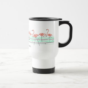 Taza De Viaje Flamingo Ocean Line 'Text' travel mug