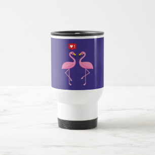 Taza De Viaje Flamingo Rosa lindo como Pastel de Corazón