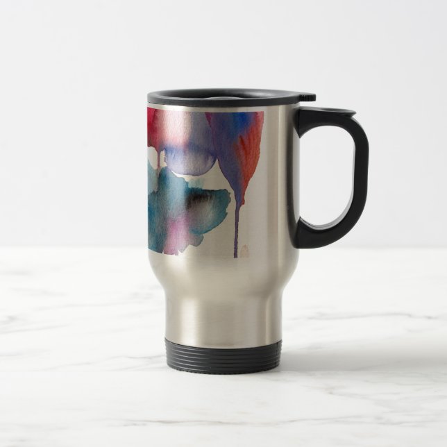 Taza De Viaje Flor acuarela diseño de arte floral moderno (Derecha)