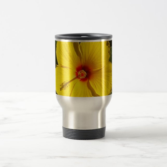 Taza De Viaje Flor amarilla hibiscus (Centro)