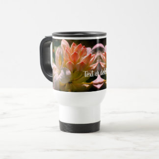 Taza De Viaje Flor azul blanca personalizada