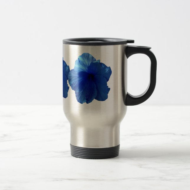 Taza De Viaje Flor azul hibiscus (Derecha)
