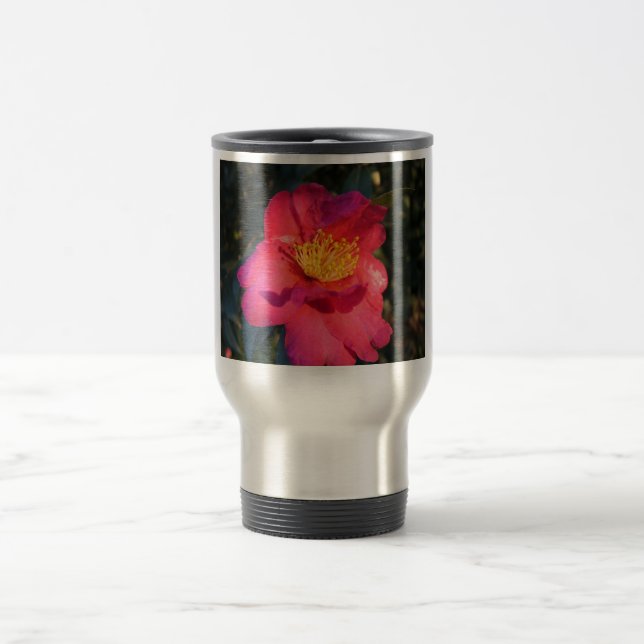 Taza De Viaje flor de camellia rosa (Centro)
