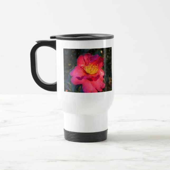 Taza De Viaje flor de camellia rosa (Izquierda)