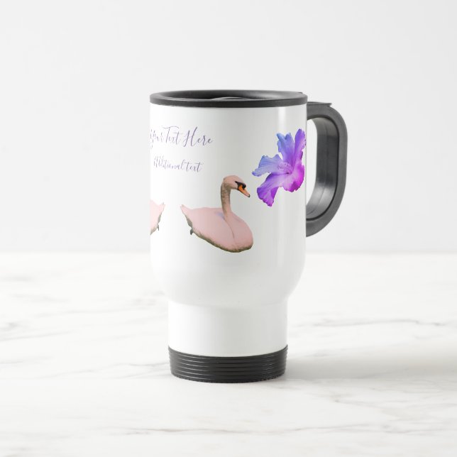 Taza De Viaje Flor De Cisne Y De Hibiscus Única Personalizada (Anverso derecho)