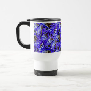 Taza De Viaje Flor de iris púrpura / inclinada / cubierta /
