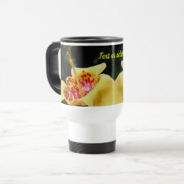 Taza De Viaje Flor de lirio amarilla personalizada