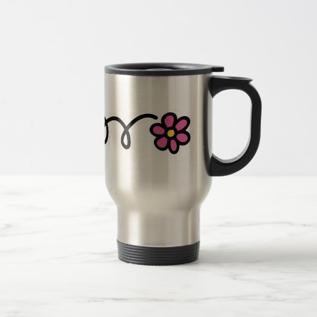 Taza De Viaje Flor de margarita rosa (Derecha)