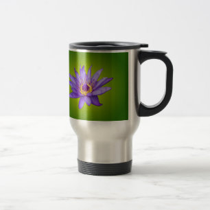 Taza De Viaje Flor de Nenúfar Estanque Acuático Púrpura Flor de