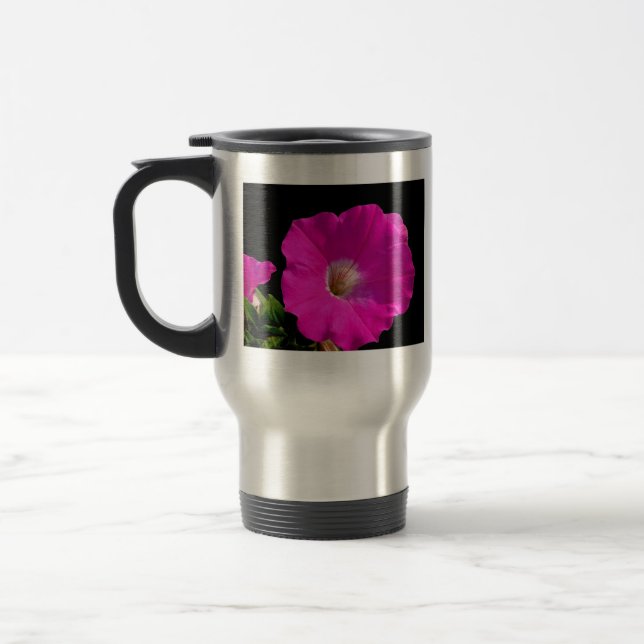 Taza De Viaje flor de petunia rosa (Izquierda)