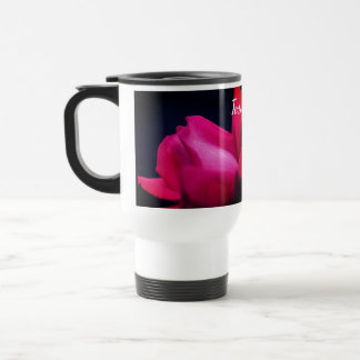 Taza De Viaje Flor de rosa roja cercana personalizada