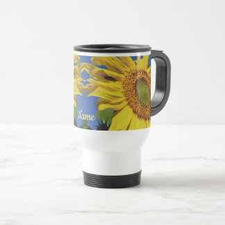 Taza De Viaje Flor De Sol Y Flor Invitada Personalizada