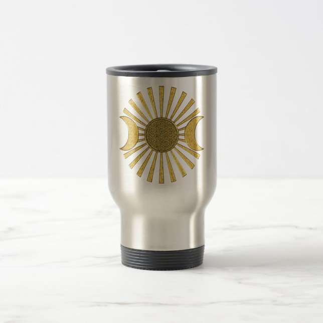 Taza De Viaje Flor de vida con luna (Centro)