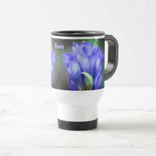Taza De Viaje Flor gentiana azul personalizada