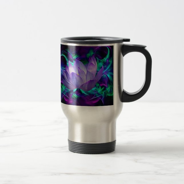 Taza De Viaje Flor morada de loto y su significado (Derecha)