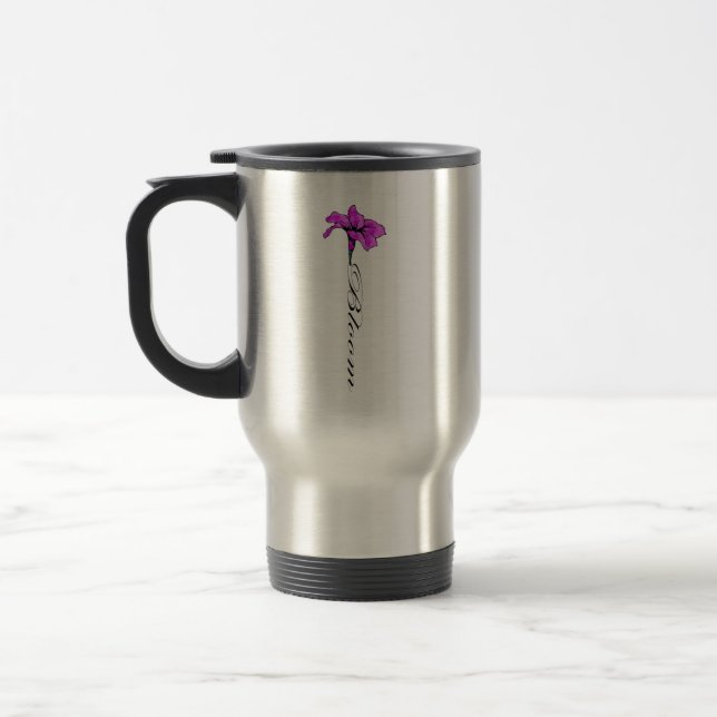 Taza De Viaje Flor rosa de baño (Izquierda)