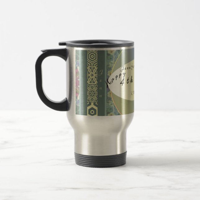 Taza De Viaje Flor silvestre de boda personalizada (Izquierda)