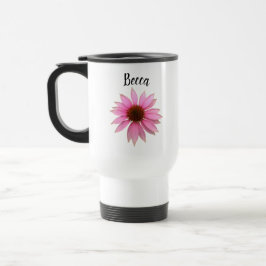 Taza De Viaje Flor violeta brillante personalizada