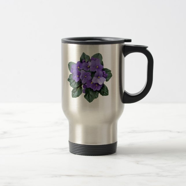 Taza De Viaje Flor violeta violeta en el jardín africano (Derecha)