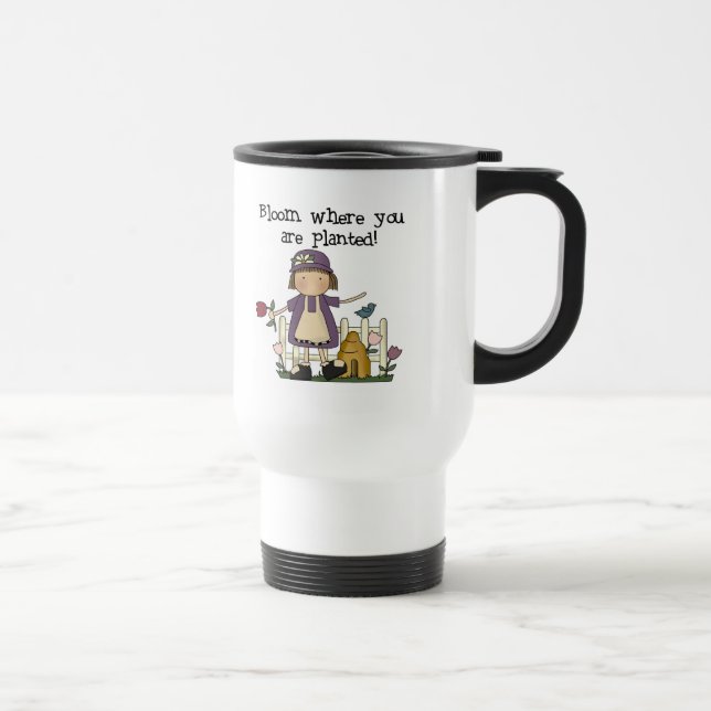 Taza De Viaje Floración donde usted está camisetas y regalos (Derecha)