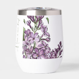 Taza de viaje floral de lila púrpura Cottagecore J