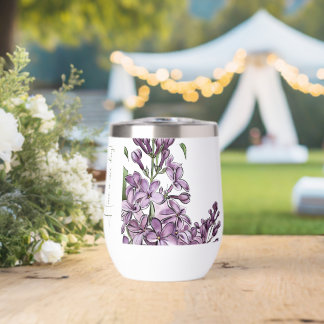 Taza de viaje floral de lila púrpura Cottagecore J