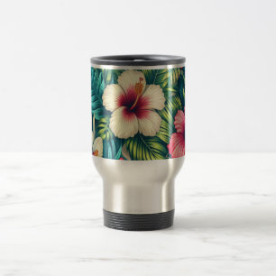 Taza De Viaje Floral hawaiano/tropical
