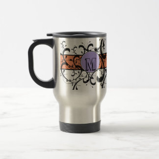 Taza De Viaje Florecimiento de la Fancy Personalizada Monogramad