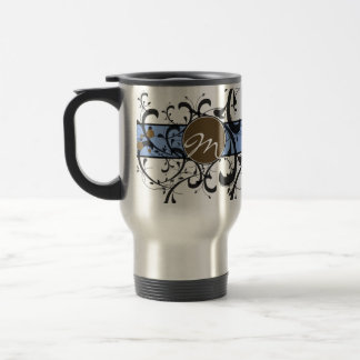 Taza De Viaje Florecimiento de la Fancy Personalizada Monogramad