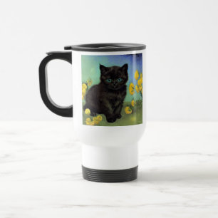 Taza De Viaje Flores amarillas de gato negro Van Gogh