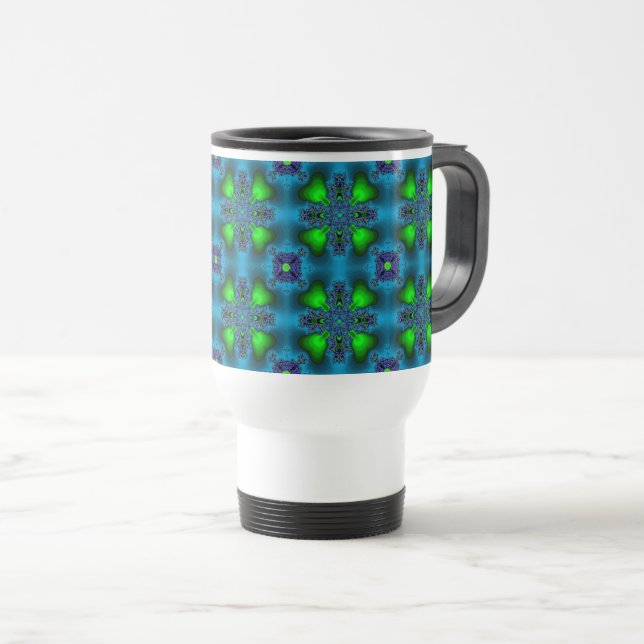Taza De Viaje Flores artdeco en estilo retro (Anverso derecho)
