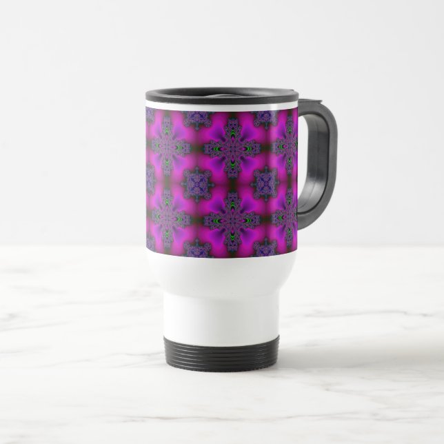 Taza De Viaje Flores artdeco en estilo retro (Anverso derecho)