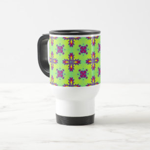 Taza De Viaje Flores artdeco en estilo retro