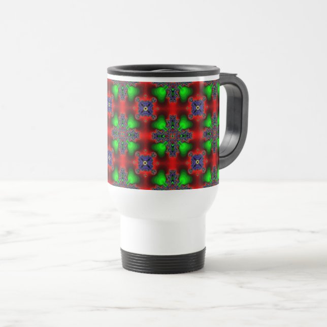 Taza De Viaje Flores artdeco en estilo retro (Anverso derecho)