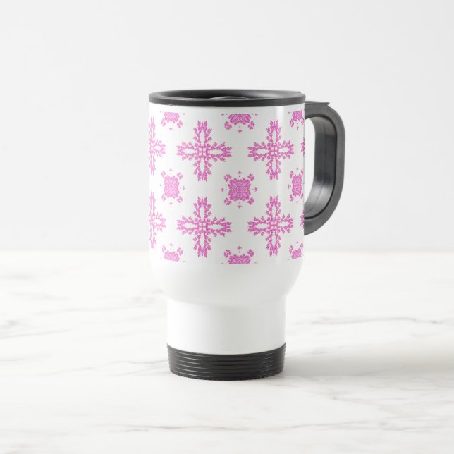 Taza De Viaje Flores artdeco en estilo retro (Anverso derecho)